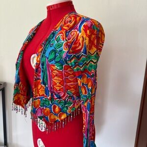 Vibrant Multicolor Beaded Women's Blouse